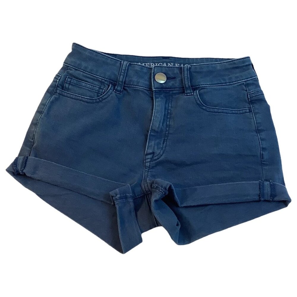 American Eagle High Rise Shortie Blue Jean Stretch Women's Size 0